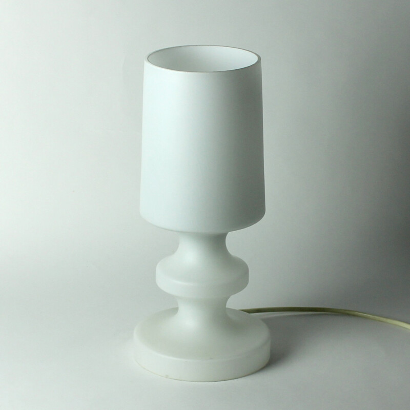 White Glass Table Lamp by Ivan Jakes for Osvetlovaci Sklo, Czechoslovakia - 1970s