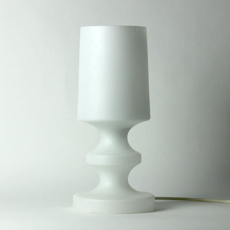 White Glass Table Lamp by Ivan Jakes for Osvetlovaci Sklo, Czechoslovakia - 1970s