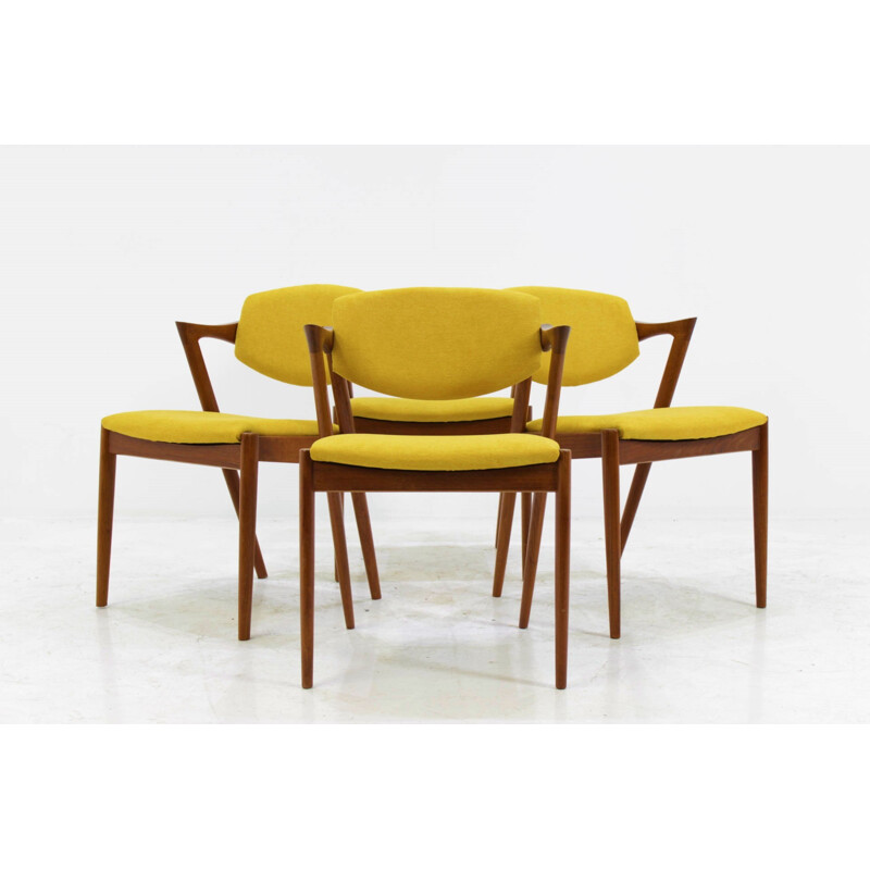 Lot de 4 Chaises à repas de Kai Kristiansen Modèle 42 - 1960