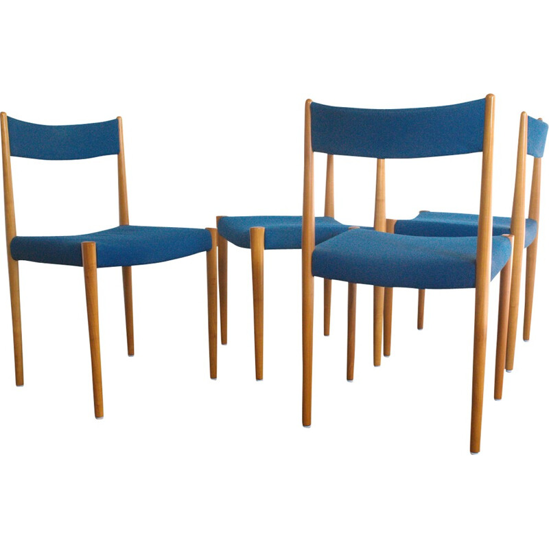 Set of 4 Diners Chairs in Cherrywood for LÜBKE - 1960s