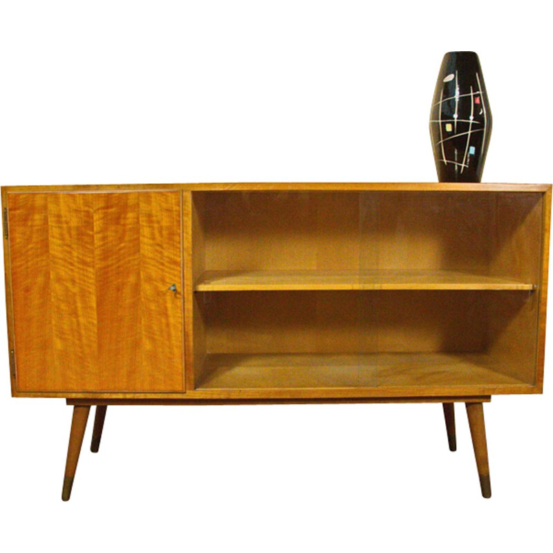 Sideboard with display case in elm - 1950s