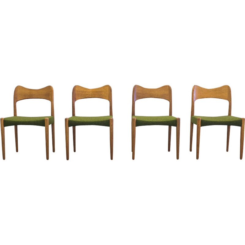 Lot de 4 chaises à repas vintage de Arne Hovmand Olsen - 1950