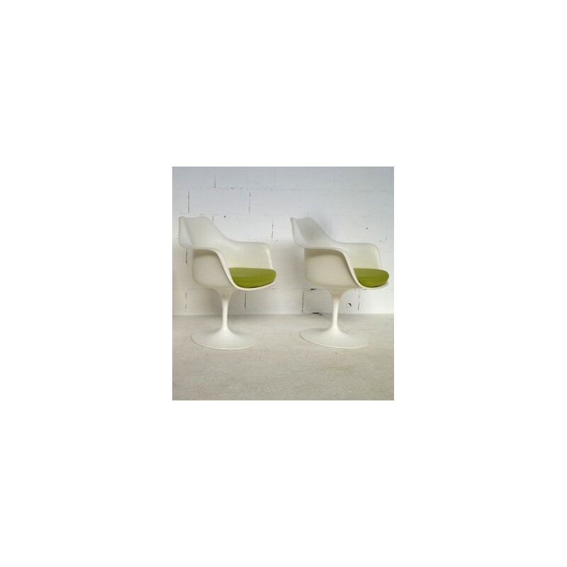Set of 4 green "Tulip" armchairs, Eero SAARINEN - 1970s