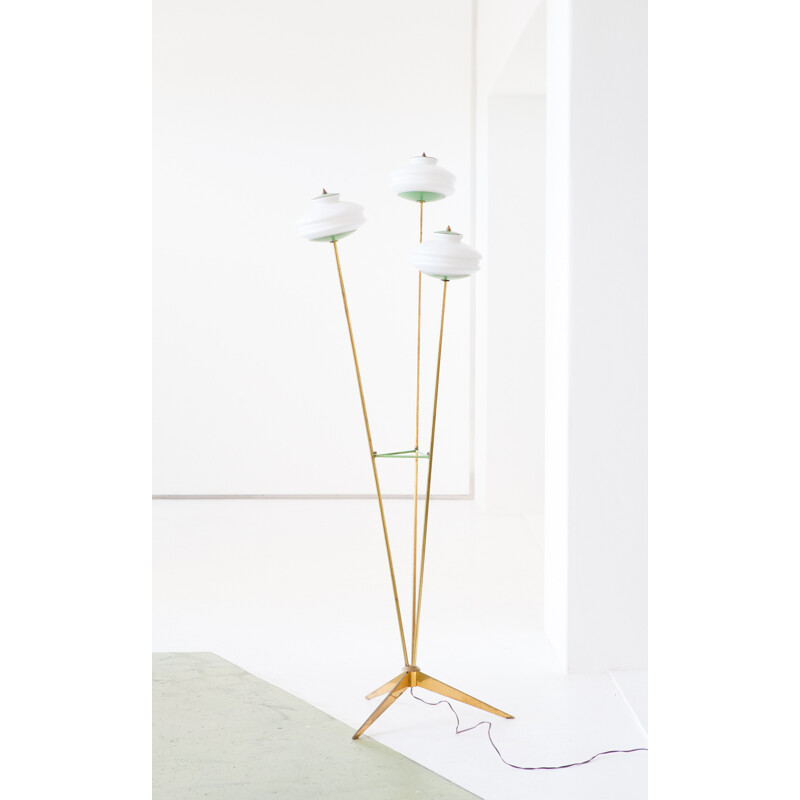 Italian vintage floor lamp in glass - 1950s