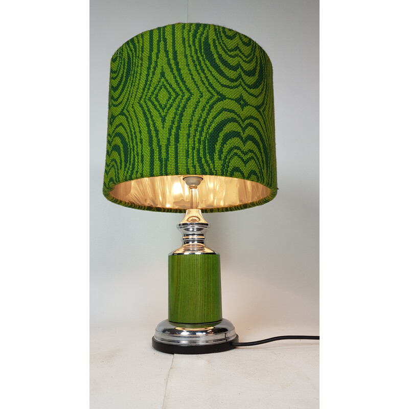 Wool & Chrome Lamp by Gura Leuchten - 1960s
