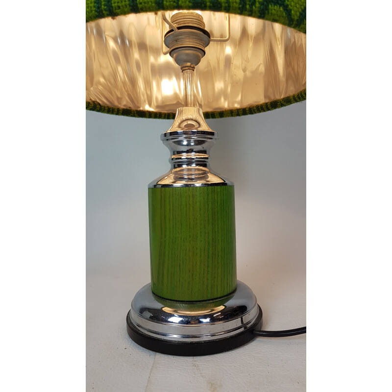 Wool & Chrome Lamp by Gura Leuchten - 1960s