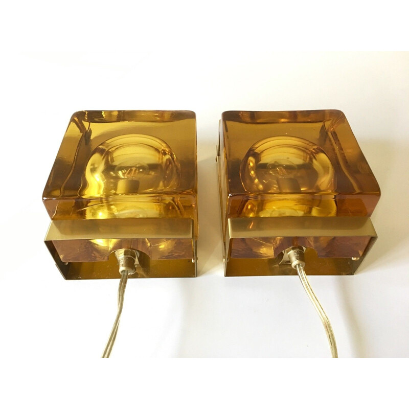 Set of 2 scandinavian wall lamps by Vitrika - 1960s