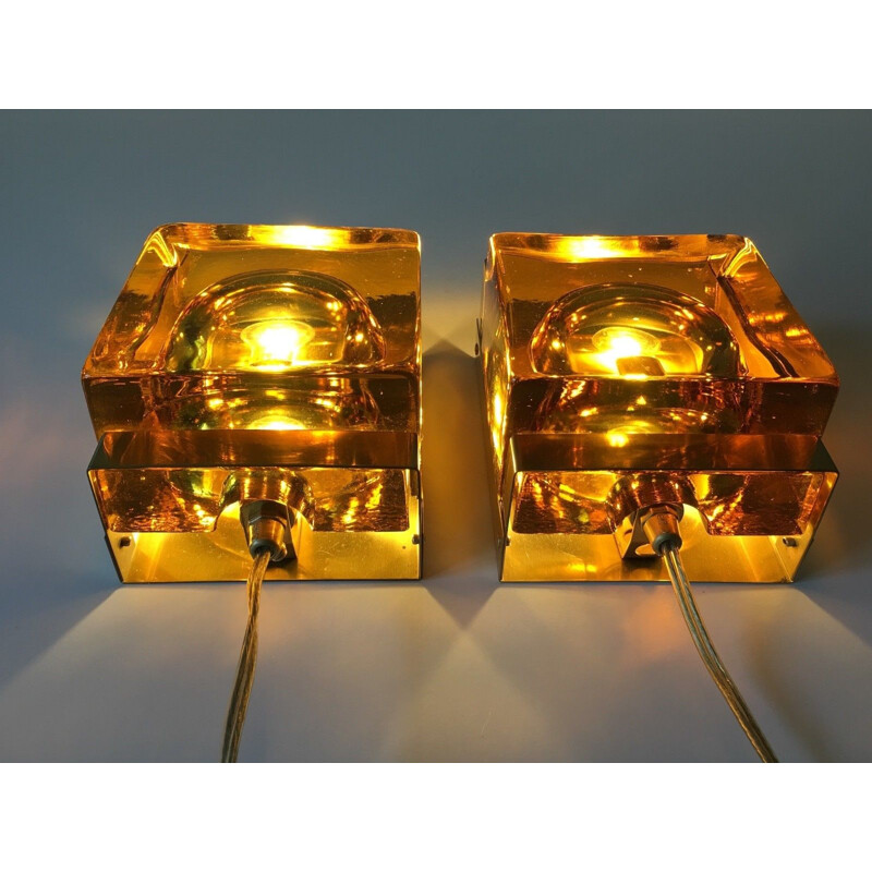 Set of 2 scandinavian wall lamps by Vitrika - 1960s