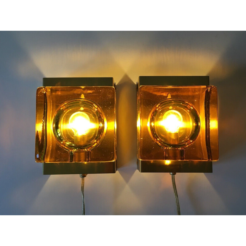 Set of 2 scandinavian wall lamps by Vitrika - 1960s