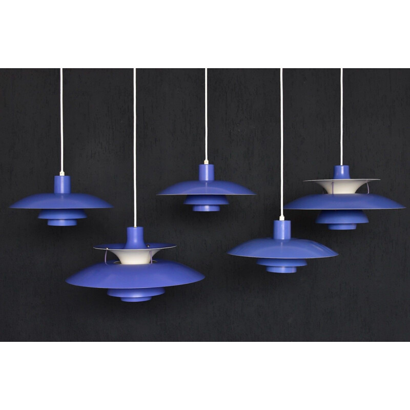 Blue pendant lamp "PH43" by Louis Poulsen  for Poul Henningsen - 1950s