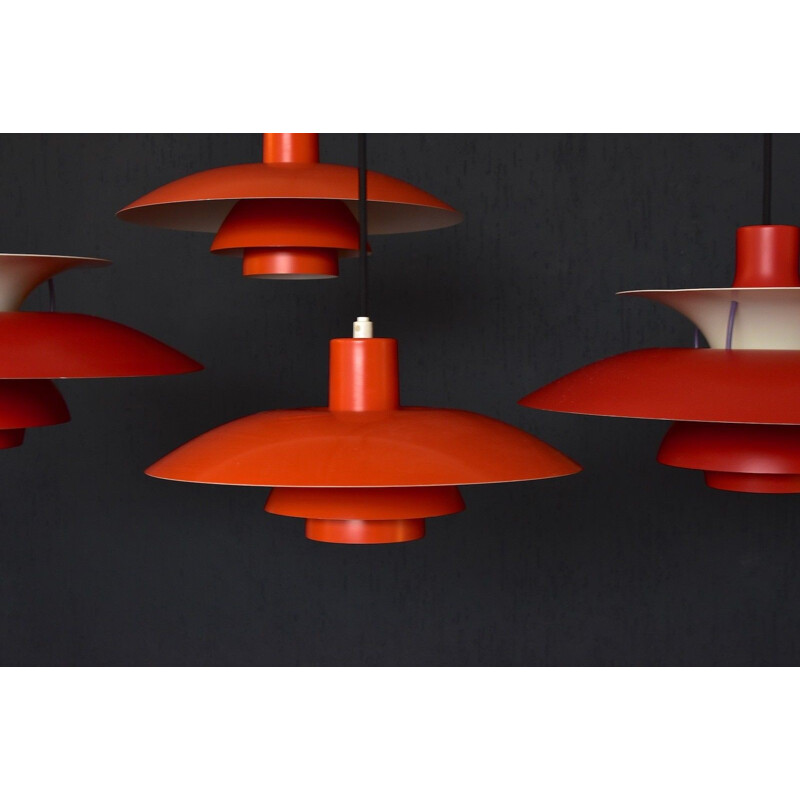 Orange pendant lamp by Louis Poulsen for Poul Henningsen - 1950s