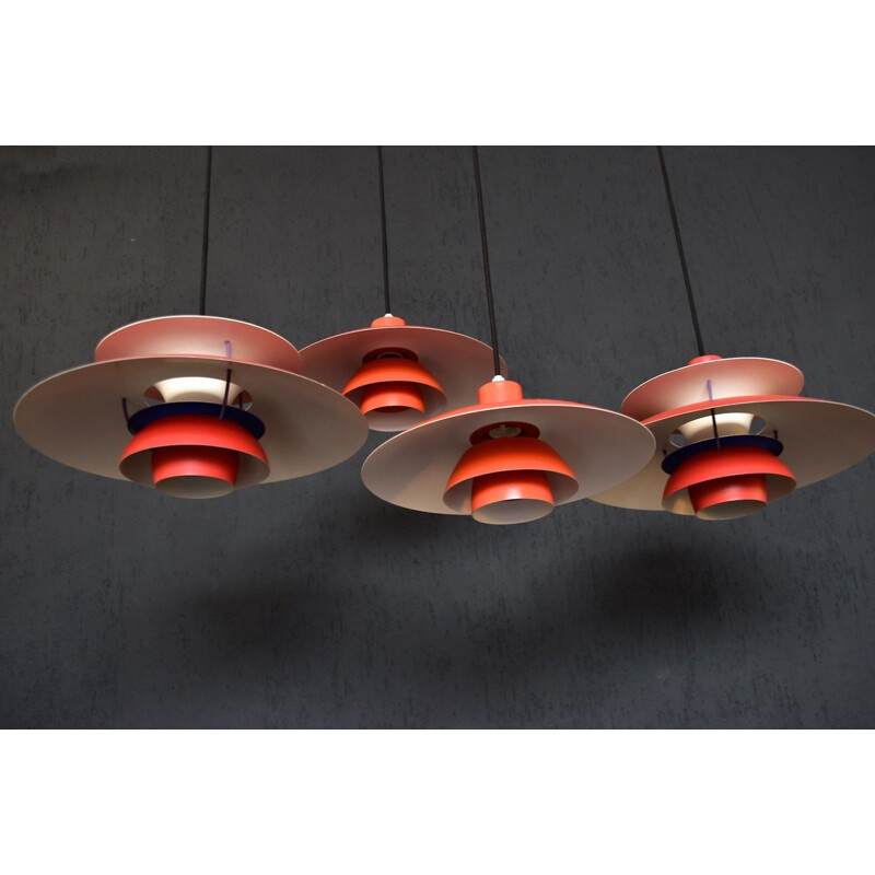 Orange pendant lamp by Louis Poulsen for Poul Henningsen - 1950s