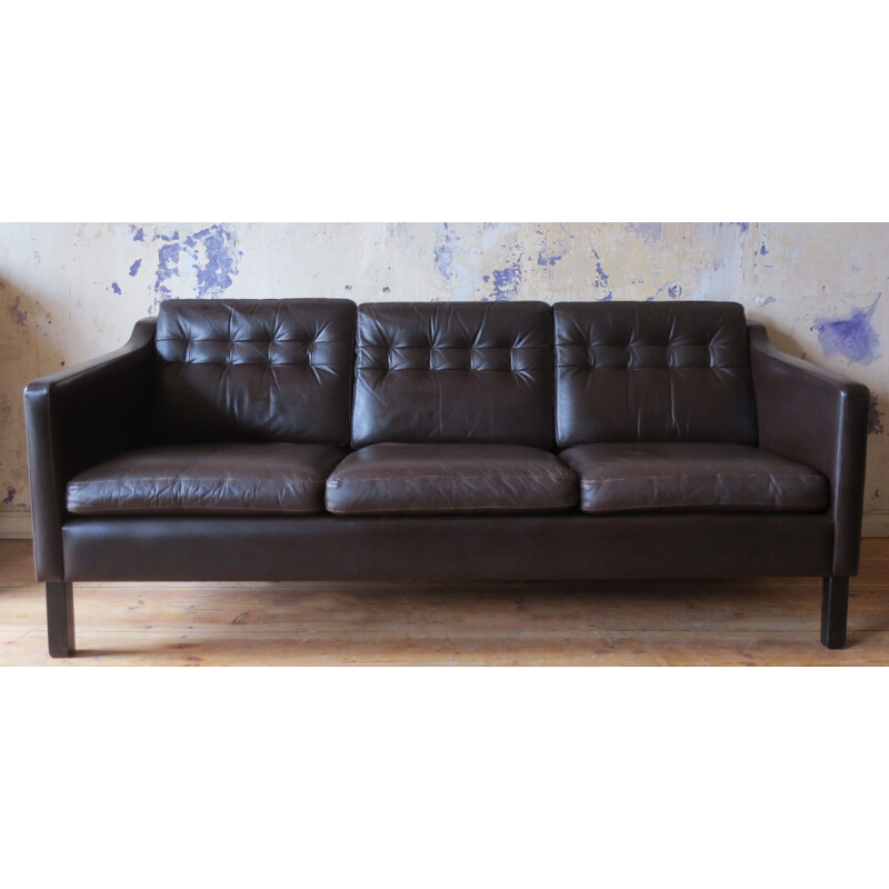 Vintage Danish Modernist Leather Sofa - 1970s