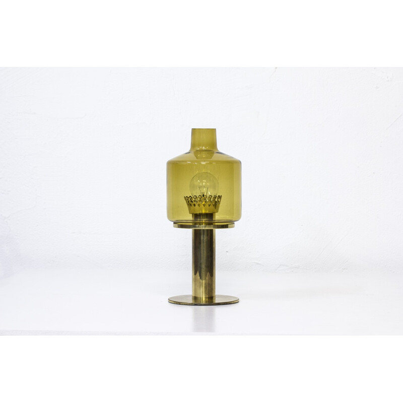 Brass & Glass Scandinavian Table Lamp by Hans-Agne Jakobsson - 1960s