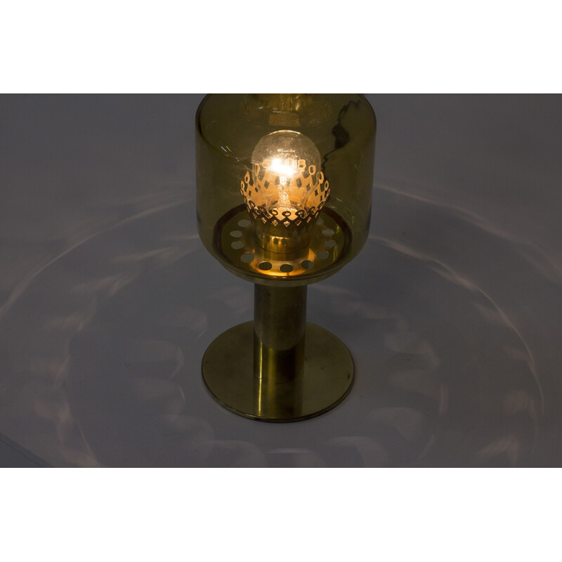 Brass & Glass Scandinavian Table Lamp by Hans-Agne Jakobsson - 1960s