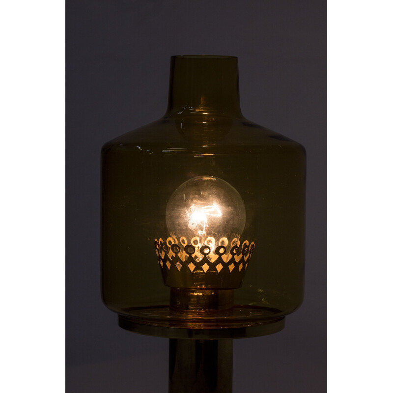 Brass & Glass Scandinavian Table Lamp by Hans-Agne Jakobsson - 1960s