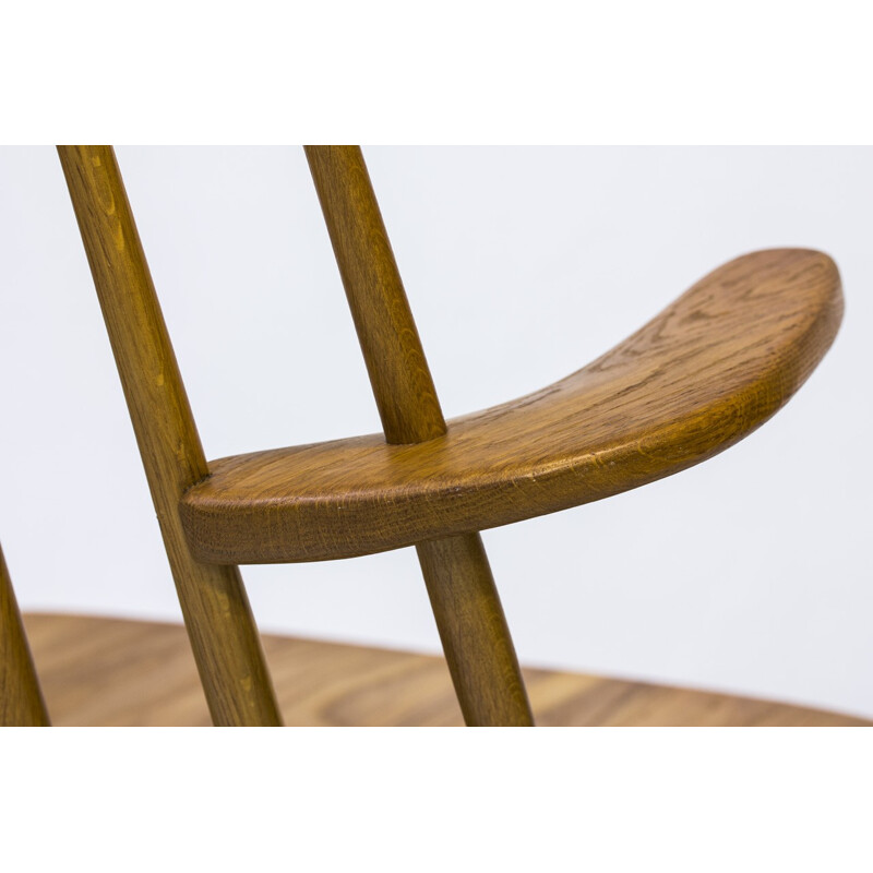 Vintage Armchair "Sibbo" in Solid Oak by Yngve Ekström for Stolab - 1960s