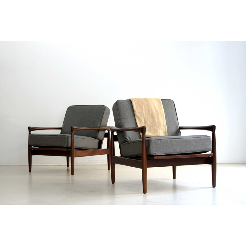 Set of 2 scandinavian Armchairs by Erik Worts - 1960s