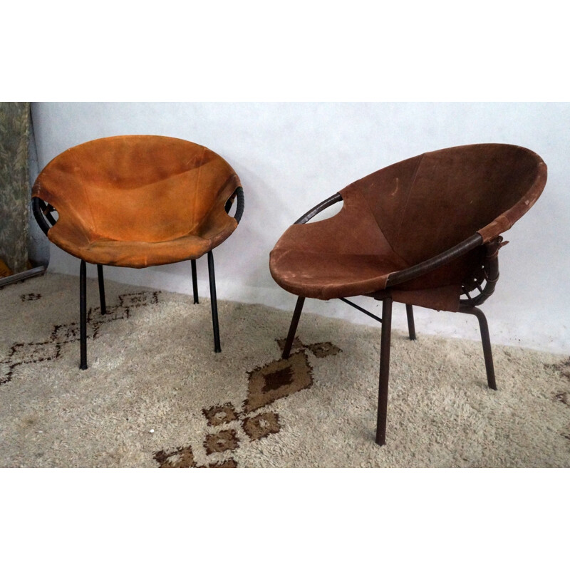 Lot de 3 fauteuils en daim de Lusch Erzeugnis pour v - 1960 