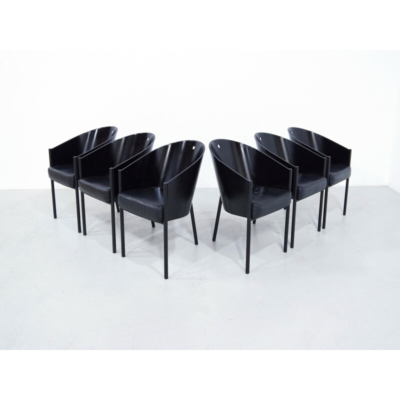 Set of 10 Black costes chairs by Philippe Starck for Driade - 1980s