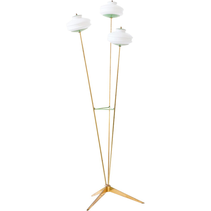 Italian vintage floor lamp in glass - 1950s