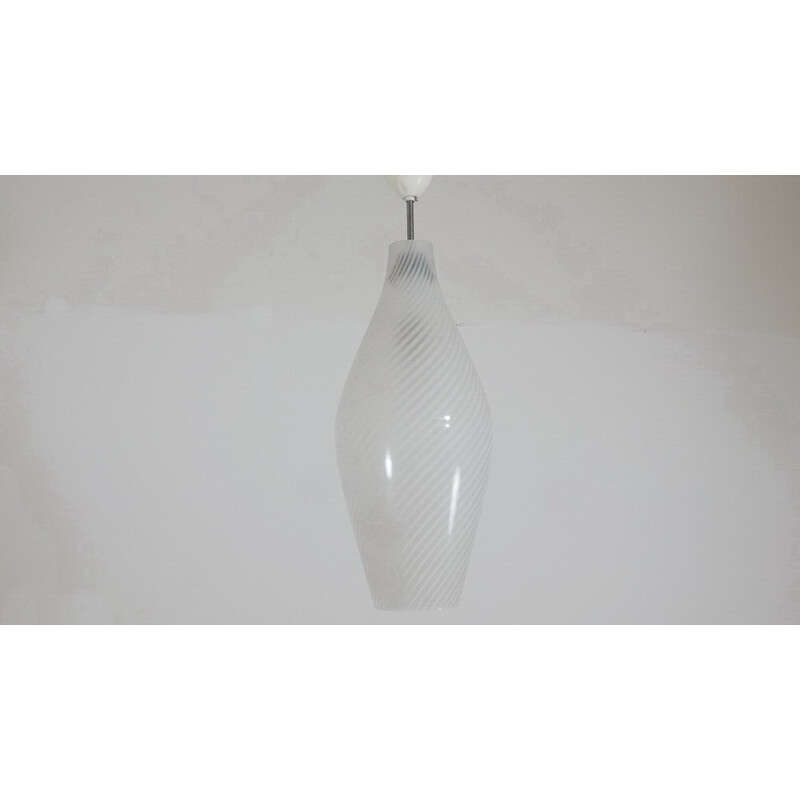 Mid-Century glass hanging lamp by A. Gangkofner for Peill & Putzler - 1950s