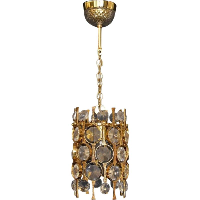 Vintage Crystal Glass pendant lamp par Palwa - 1960s