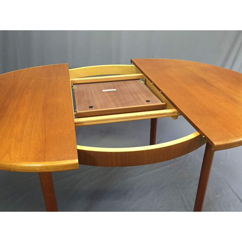 Oval Scandinavian Teak Table - 1970s