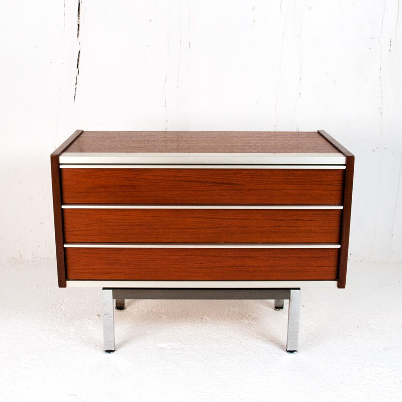 Chest of drawers in teak and metal - 1960s