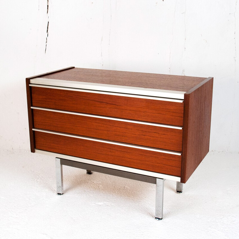 Chest of drawers in teak and metal - 1960s