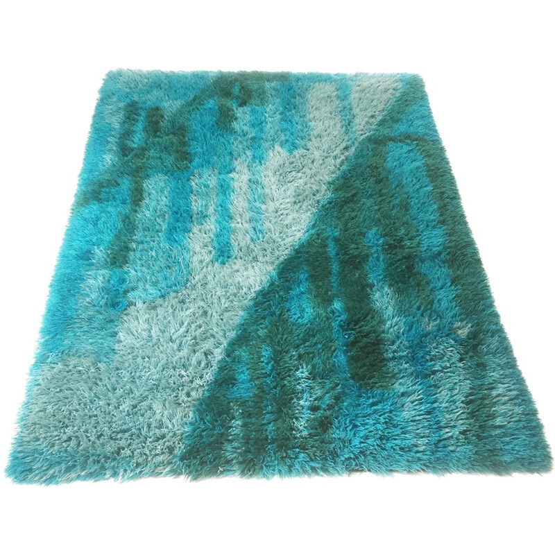 Danish Pop Art Wool Rya Rug by LYNG Taepper Denmark - 1960s