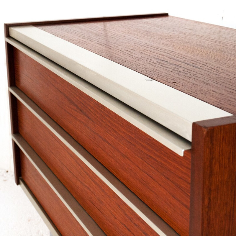 Chest of drawers in teak and metal - 1960s