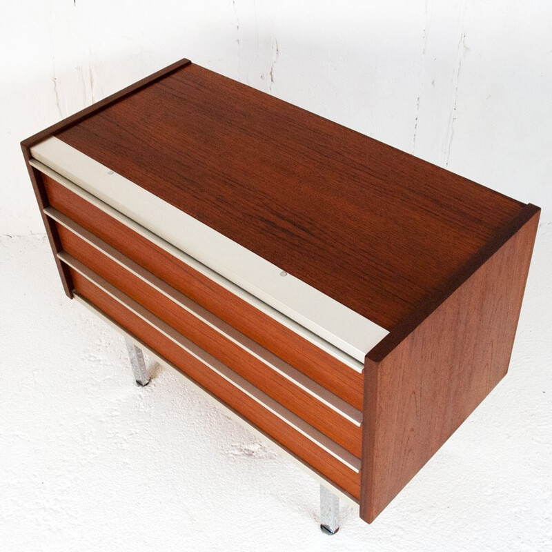 Chest of drawers in teak and metal - 1960s