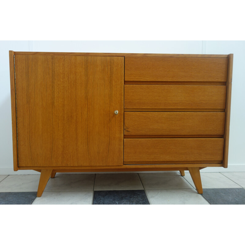 U458 cabinet with 4 Drawers all wood by Jiri Jiroutek - 1960s