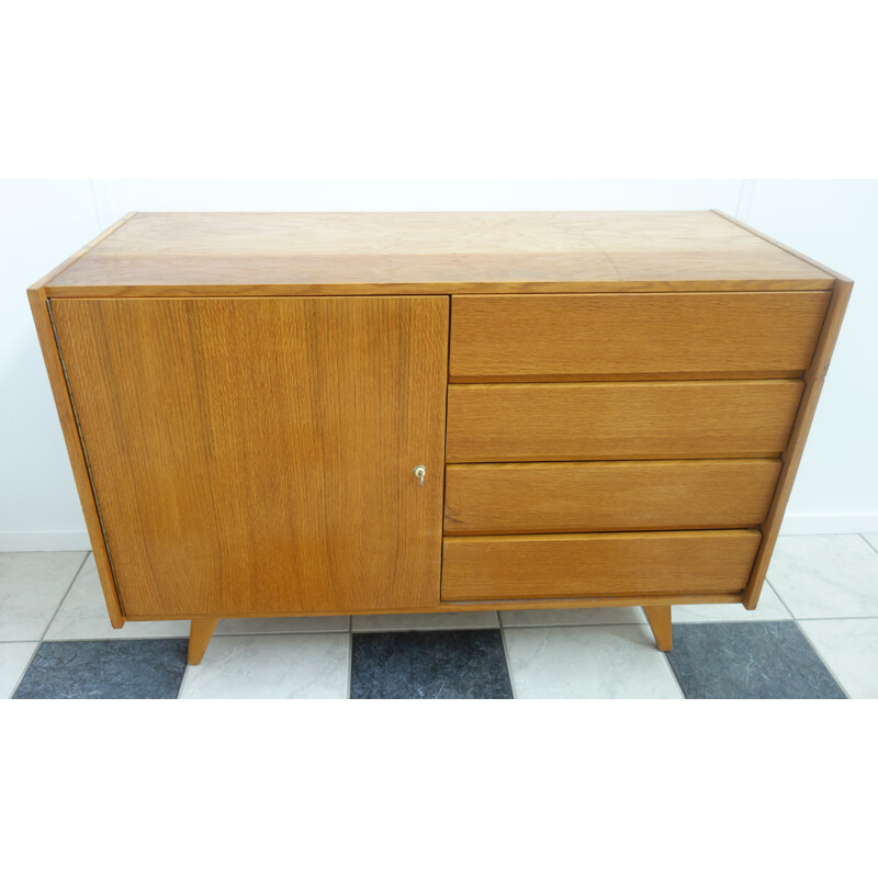 U458 cabinet with 4 Drawers all wood by Jiri Jiroutek - 1960s