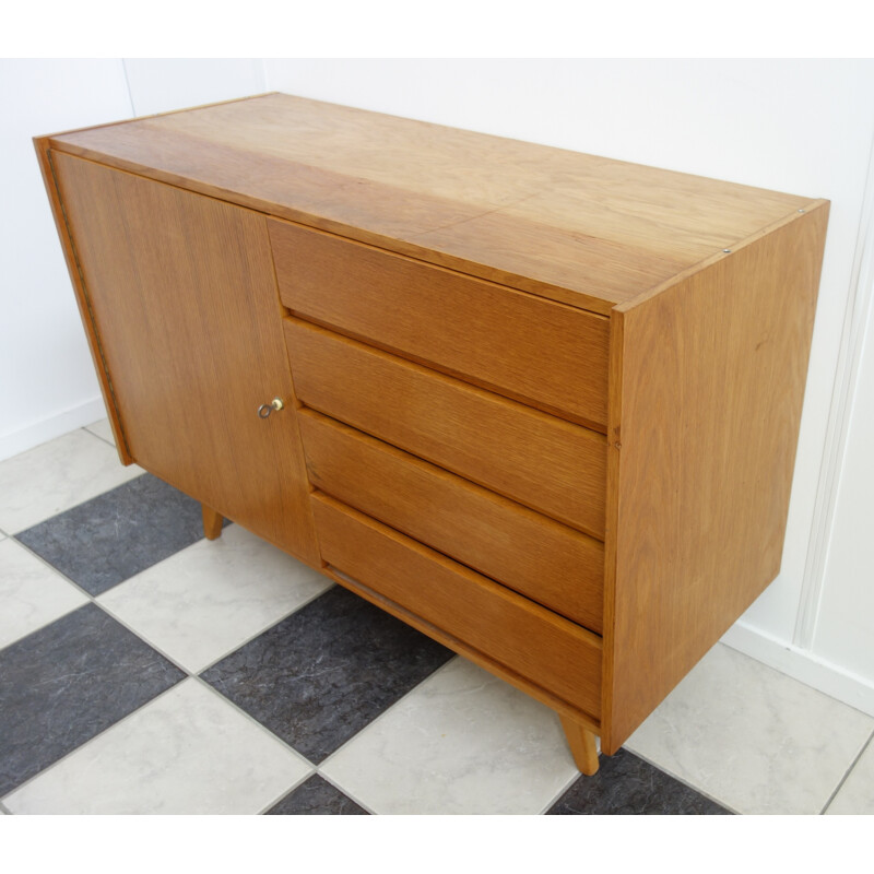 U458 cabinet with 4 Drawers all wood by Jiri Jiroutek - 1960s