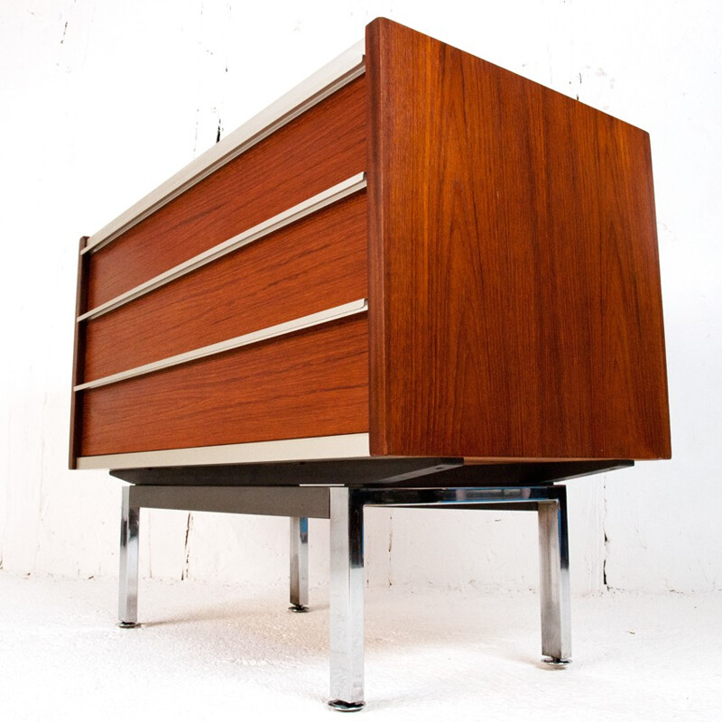 Chest of drawers in teak and metal - 1960s