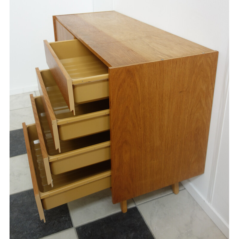 U458 cabinet with 4 Drawers all wood by Jiri Jiroutek - 1960s