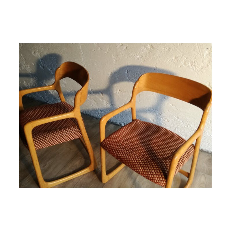 Pair of Baumann sled chairs - 1960s