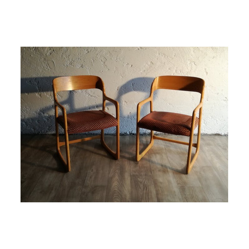 Paire de fauteuils traîneau Baumann - 1960
