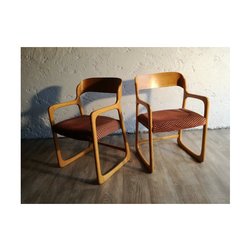 Paire de fauteuils traîneau Baumann - 1960