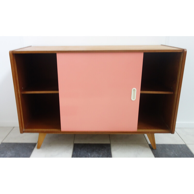 Enfilade U452 rose avec porte coulissante de Jiri Jiroutek - 1960