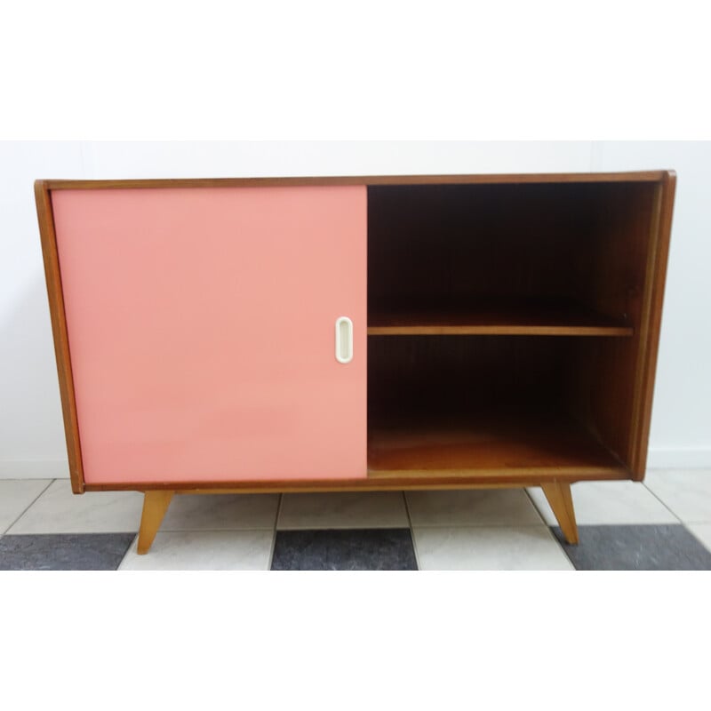 Enfilade U452 rose avec porte coulissante de Jiri Jiroutek - 1960