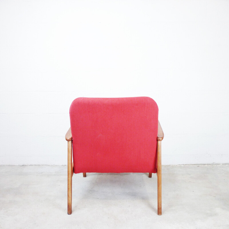 Scandinavian red compass armchair - 1960s