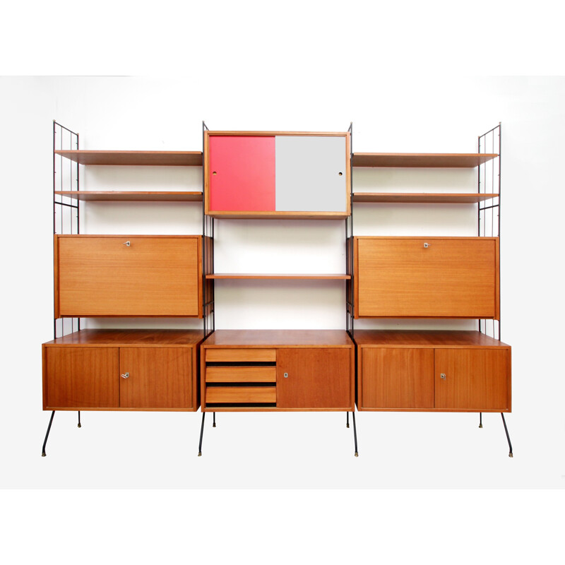 Vintage German wall unit in teak - 1960s 