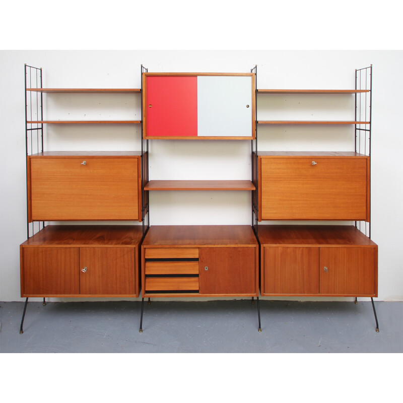 Vintage German wall unit in teak - 1960s 