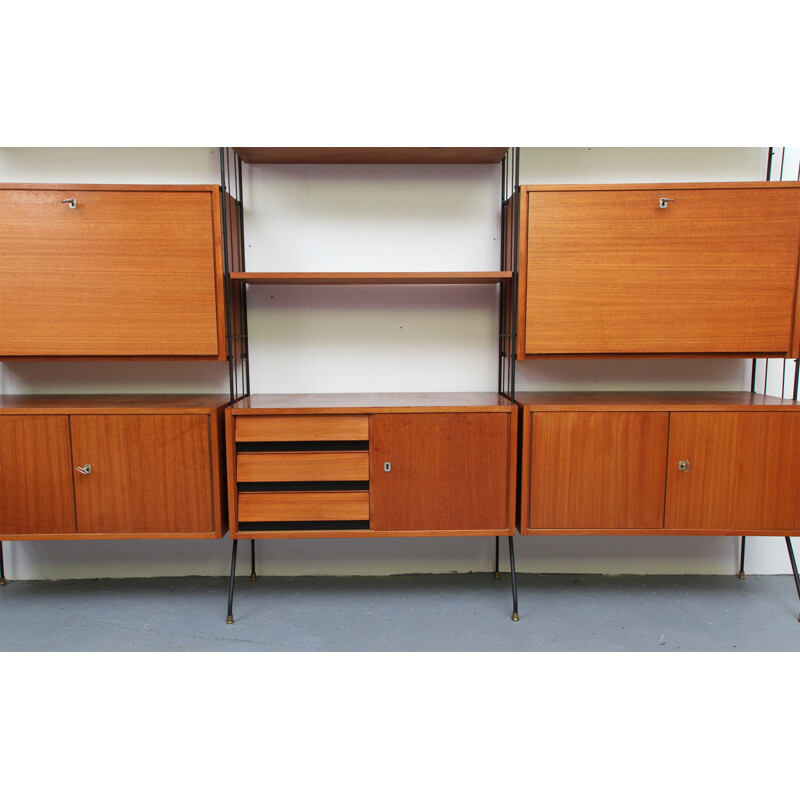 Vintage German wall unit in teak - 1960s 