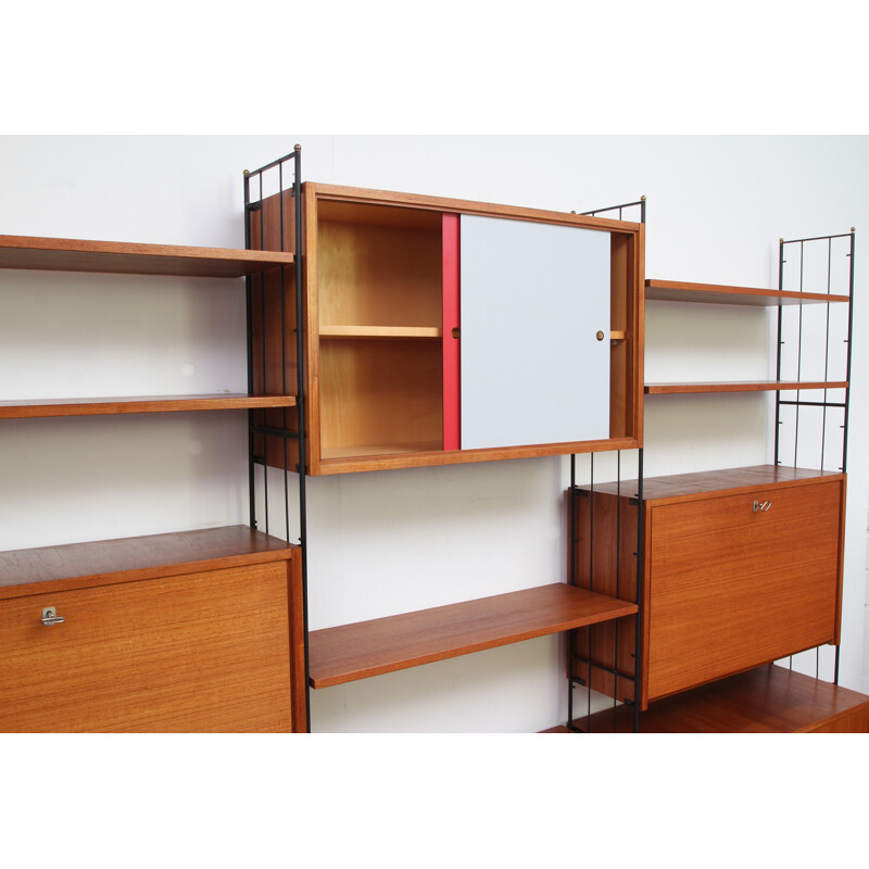 Vintage German wall unit in teak - 1960s 