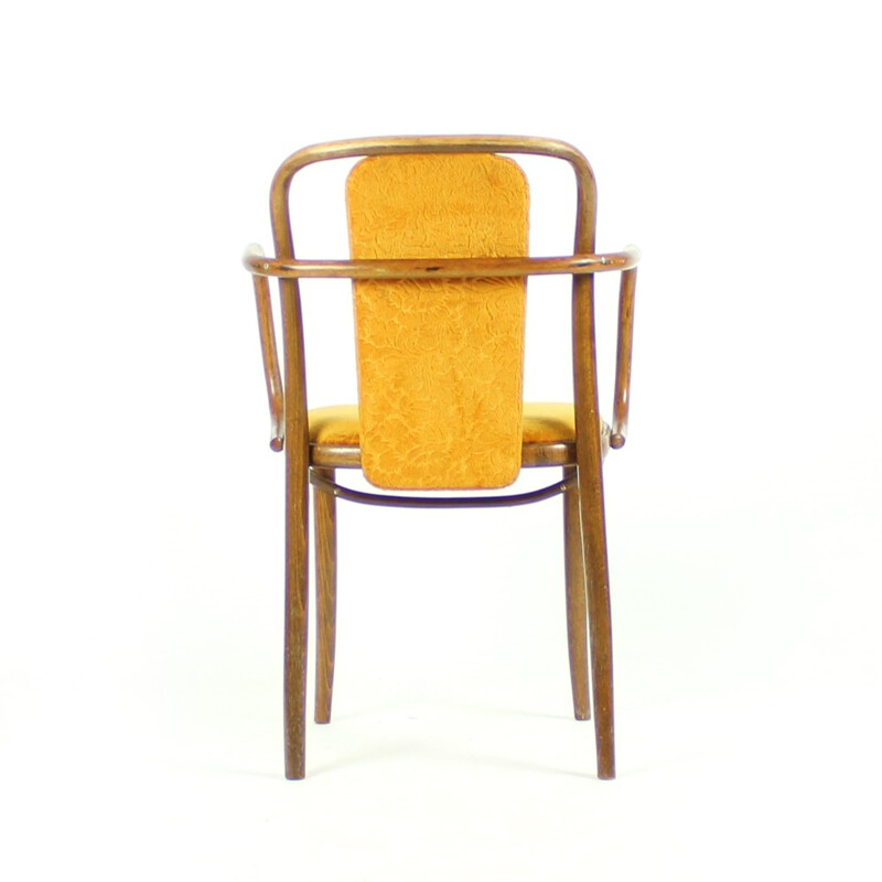 Paire de chaises en bois courbé en velours d'or - 1940