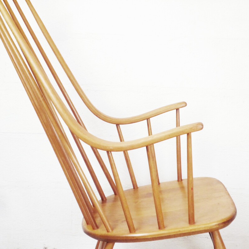 Vintage swedish Bohemian-wooden rocking chair - 1960s